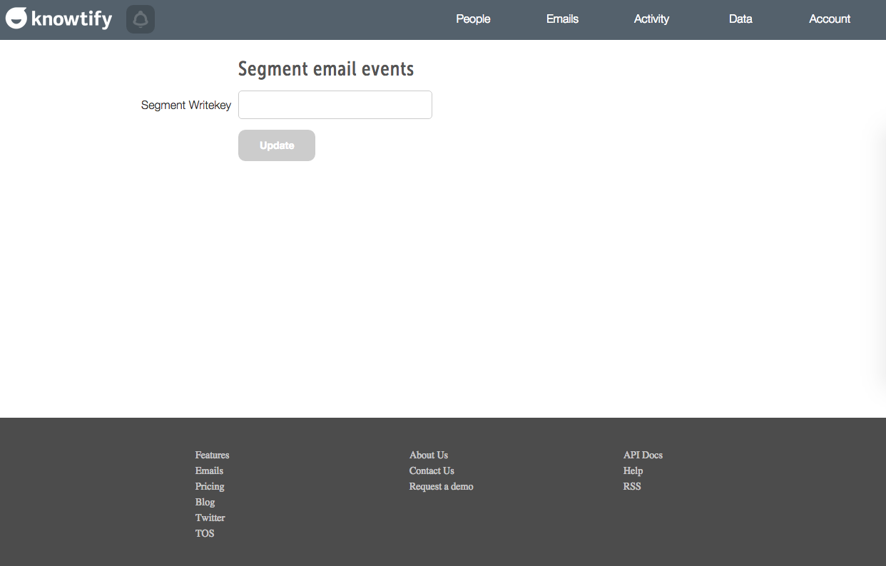 Send email events from Knowtify